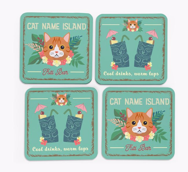 Tiki Bar: Personalized {breedCommonName} Coasters